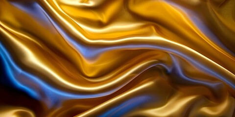 Exquisite Dusty Gold Silk Satin with a Luxurious Shiny Texture. Concept Luxurious Fabric, Silk Satin, Dusty Gold, Shiny Texture