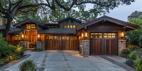 Fototapeta premium an craftsman style mechanics garage, concrete and wood