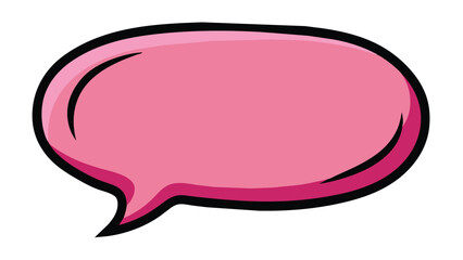 Pink Speech Bubble Vector Illustration - Isolated, High-Quality, Comic Style