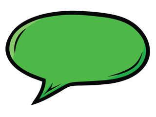 Green Comic Speech Bubble Isolated on White Background - Vector Illustration