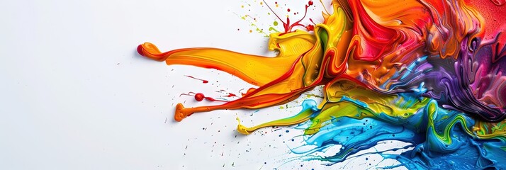 Fototapeta premium Abstract wallpaper background with colorful rainbow spectrum of liquid paint