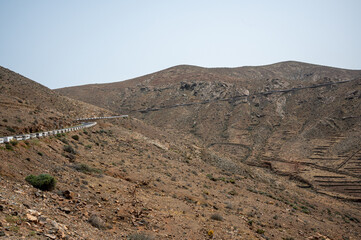 Arid landscape in the Municipal of Betancuria, Fuerteventura, Canary Islands