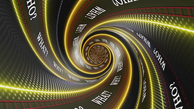 ANY QUESTION Keywords, Five Ws, Animation, Loop, 4k
