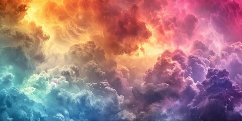 Colorful smoke and clouds