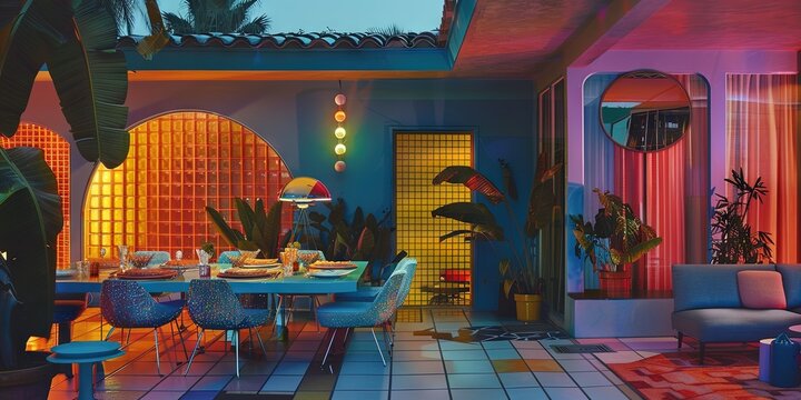 retro miami synthwave vibes