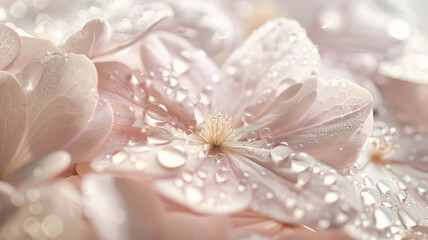 Serene Dewdrop Petals: Ethereal Soft Flower Petals in Morning Light for Calming Visuals