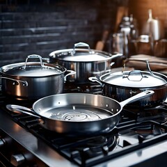 Fototapeta premium stainless steel pan