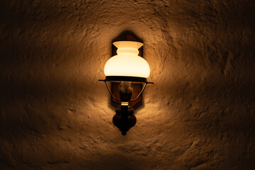 old lamp on wall