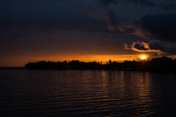 sunset over the lake