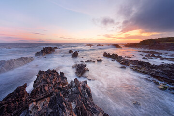 Wild coast in the evening light
