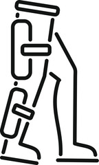 Medical patient is learning to walk again with the help of leg support braces