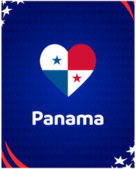 Panama Flag Heart American Football USA 2024 Abstract Design Logo Symbol American Football final Vector illustration