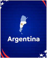 Argentina Flag Map American Football USA 2024 Abstract Design Logo Symbol American Football final Vector illustration