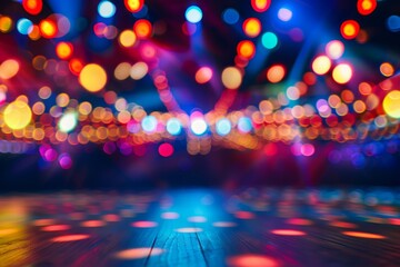 Circus tent with lights and colors blending