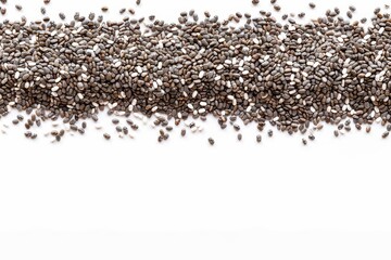 Naklejka premium Close up of chia seeds against white background
