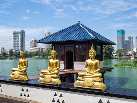 Gangarama Sima Malaka budhist temple in Colombo city, Sri Lanka, Ceylon island