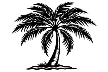 Arabian tree named date palm silhouette vector