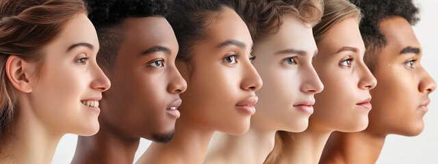 Obraz premium group a portrait, ideal for commercial use, fashion, and inclusivity themes, highlighting beauty, diversity, and modern fashion