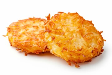 Crispy Hash Browns isolated on white with clipping path