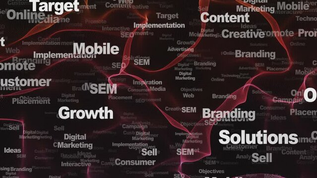 DIGITAL MARKETING Keywords Animation, Background, Loop, 4k
