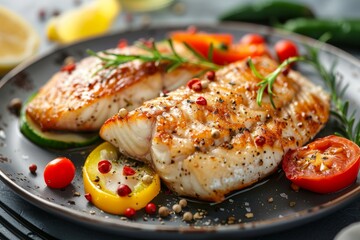 fish and vegetables on a dish