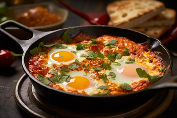 Hearty skillet shakshuka with fresh herbs