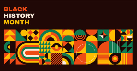 Fototapeta premium Black History Month background, banner, poster and template design