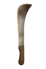 old machete on white, isolated