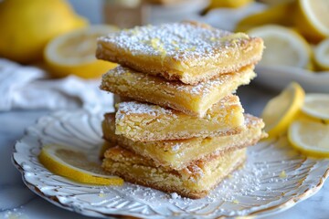 Homemade lemon bars without gluten sugar or dairy