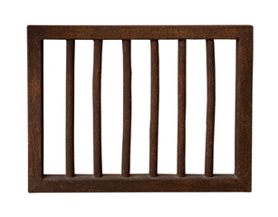 The old rusty lattice on white, isolated.