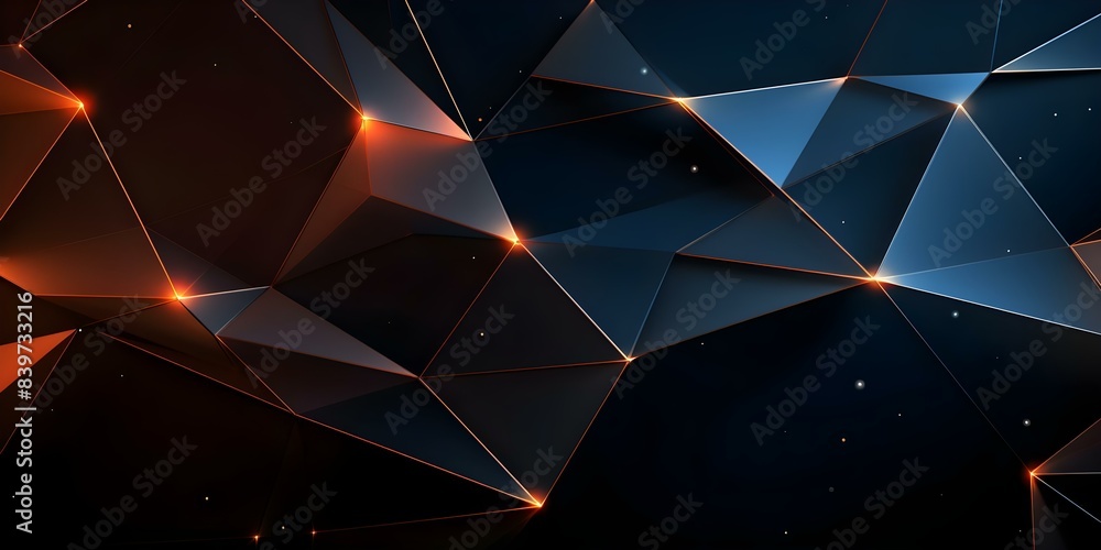 Poster dark background abstract geometric design for internet communication technology. concept abstract de