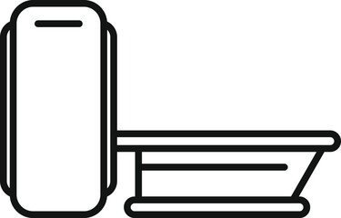 Simple icon showing a medical scanner, used for diagnosing patients