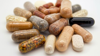 A variety of supplements including B vitamins amino acids and herbal extracts all targeted for improved cognitive function and mental clarity