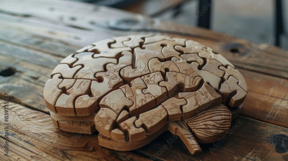 Aufkleber a brain shaped puzzle symbolizing the ability to rewire our brain through challenging activities