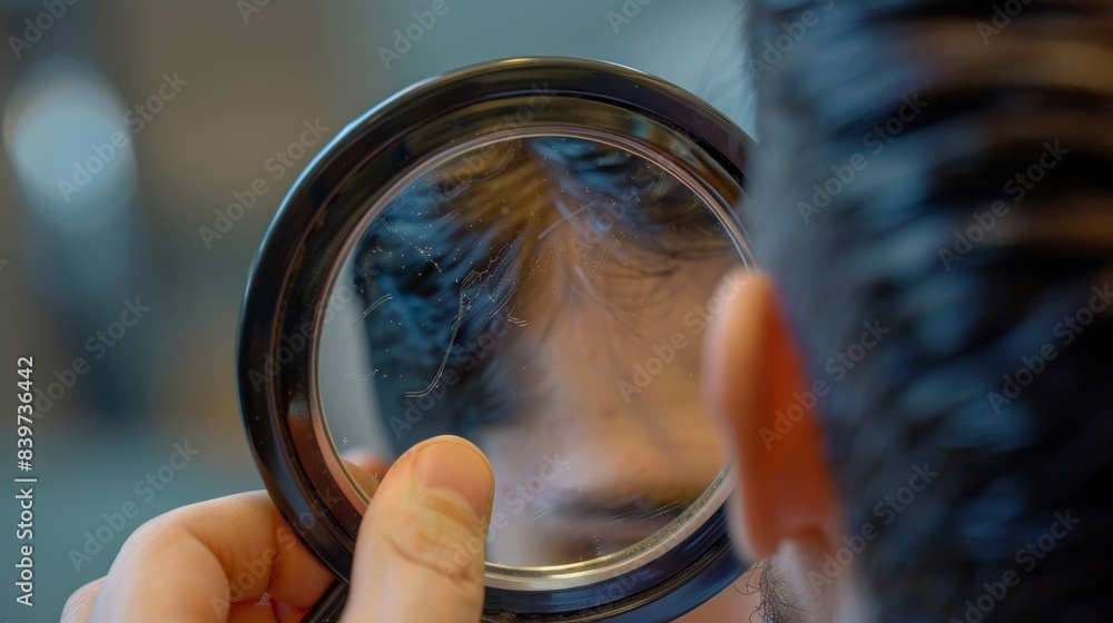 Poster a the using a mirror to help a patient with articulation difficulties improve their speech