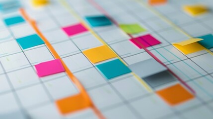A grid with checkboxes for different tasks helping to track progress and completion