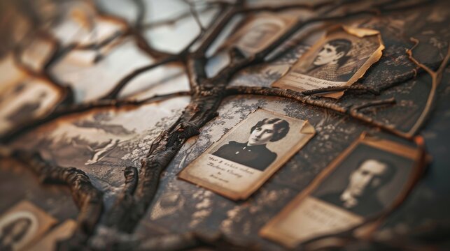 A family tree with empty branches representing the unknown ancestors and the potential to uncover more about ones family history