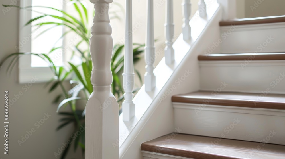 Poster a closeup of a staircase with handrails installed for improved safety and accessibility as suggested