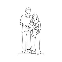 One continuous line drawing of parents playing with their children vector illustration. Family activities bring joy, strengthen bonds, and create cherished design in simple linear continuous vector.