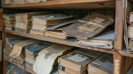 A shelf lined with memory books each one containing a unique and treasured collection of memories