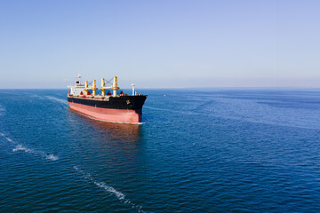 Bulk dry cargo carrier ship shipping import export dry and bulk cargo, sea transport logistics carriage