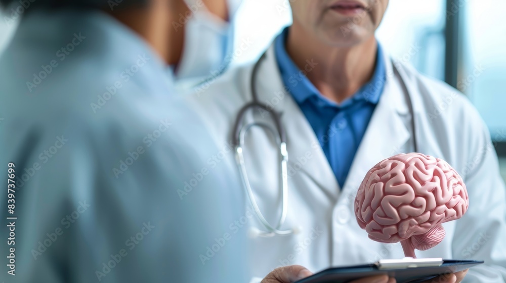 Poster a doctor discussing the benefits of regular exercise for a healthy brain and improved memory recall