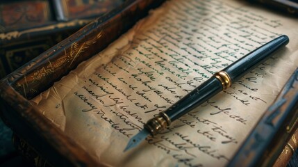 A closeup of a handwritten note p in a memory box highlighting the sentimental value of written memories