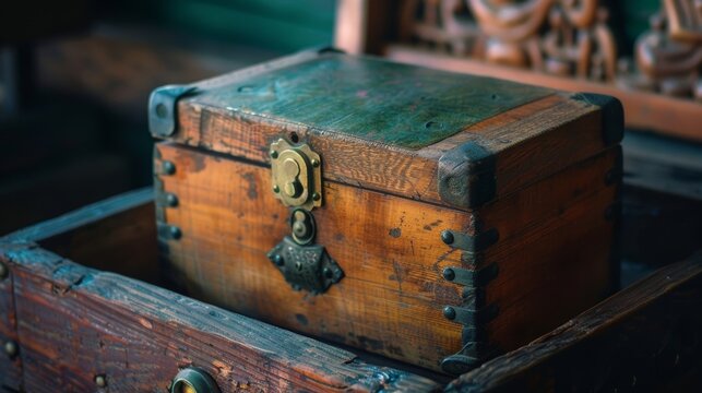 A photo of a memory box with a lock on it symbolizing the protection and privacy of ones personal memories