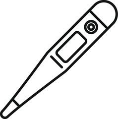 Simple medical icon of a digital thermometer useful for representing taking a temperature