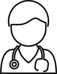 Simple doctor icon, representing healthcare and medical services