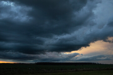 storm clouds over the field
