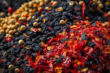 Spicy dried peppers commonly used in Turkish cuisine with local name isot