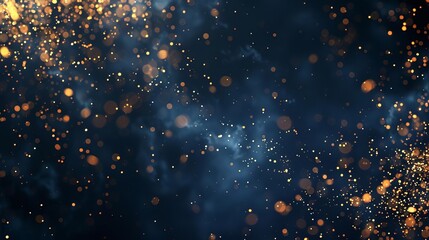 abstract celebration background blue and gold fireworks exploding in night sky copy space digital illustration