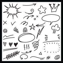 Hand Drawn Doodle Art Vector Illustration for Decoration of artworks, Doodle art, lineart illustration, doodle lines, design elements